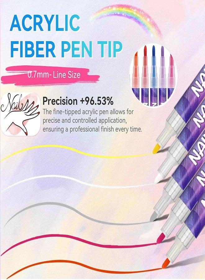 KTouler 12 Colors Nail Art Polish Pens,Quick-Drying Acrylic Art Paint Markers for Painting Nails,Dotting Pen Drawing Painting Brush for DIY Nail Art Beauty Adorn Manicure Tools - Image 4